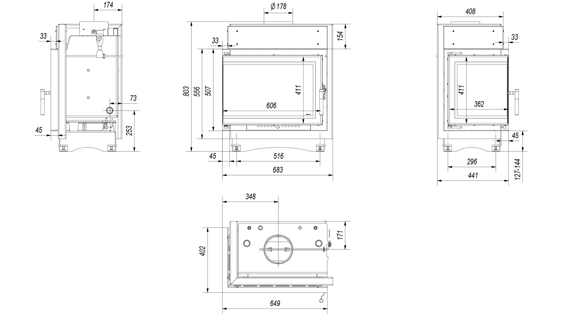 M120 Sticla Stanga Fara Stalp DECO